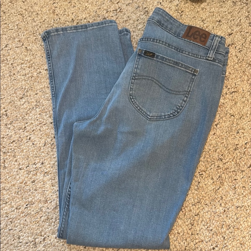 12 Long. Lee Blue Straight Leg Jeans Classic Style